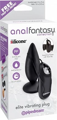 Вибровтулка анальная с ДУ Elite Vibrating Plug черная — купить в секс-шопе LoveDoctor