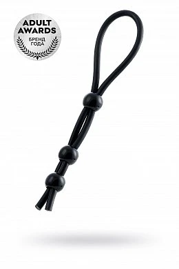 Лассо на пенис A-toys с тремя бусинами черное 19,5 см — купить в секс-шопе LoveDoctor