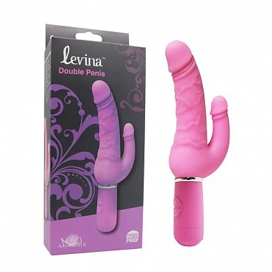 Вибромассажер розовый Levina Double Penis 21 см — купить в секс-шопе LoveDoctor