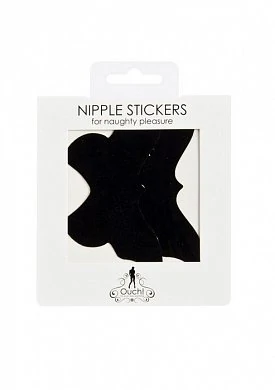 Украшение на соски  Nipple Stickers в форме бабочек черное — фото 3