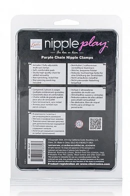 Зажимы на соски Purple Chain Nipple Clamps с цепочкой — фото 3