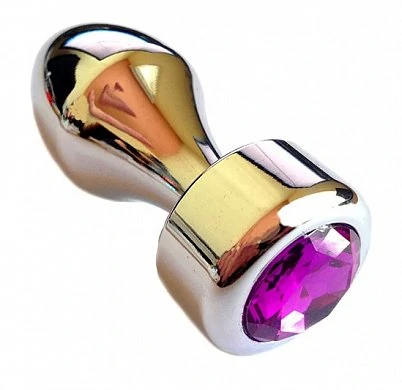 Анальная втулка с кристаллом Gold Butt Plug Purple 7,8 см — купить в секс-шопе LoveDoctor