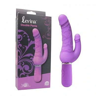 Вибромассажер фиолетовый Levina Double Penis 21 см — купить в секс-шопе LoveDoctor
