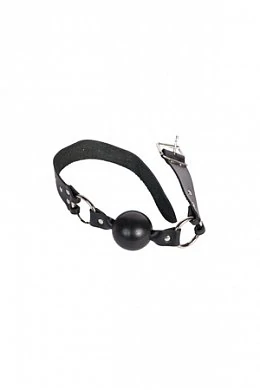 Кляп – шар Solid Ball Gag кожаный черный — фото 2