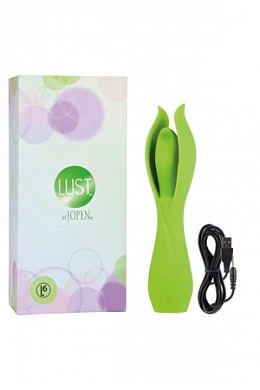 Вибромассажер с лепестками большой Lust by JOPEN L6 перезаряжаемый зеленый — купить в секс-шопе LoveDoctor