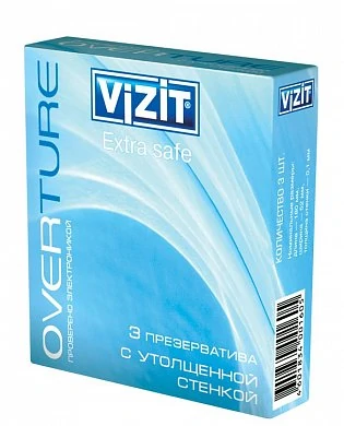 Презервативы Vizit Overture Extra Safeс утолщённой стенкой 3 шт — купить в секс-шопе LoveDoctor