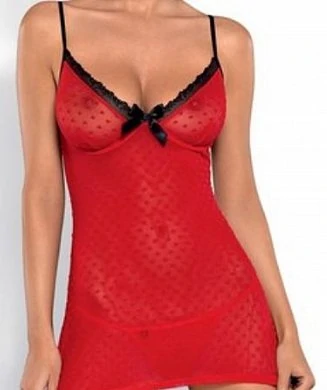 Комбинация и стринги Truelove Chemise Obsessive красные S/M — фото 2