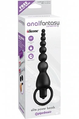 Анальная цепочка Elite Power Beads с вибрацией черная 15,25 см — купить в секс-шопе LoveDoctor