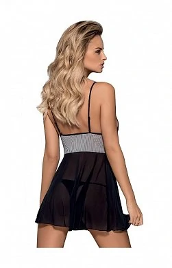 Комбинация и стринги Greyla Obsessive черные L/XL — фото 2