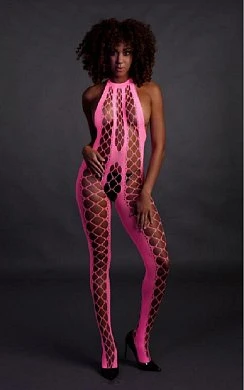 Боди-комбинезон Ouch Halterneck Neon Pink розовый XS/XL — купить в секс-шопе LoveDoctor