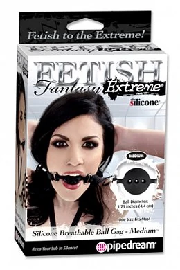 Кляп Fetish Fantasy Extreme Silicone Breathable Ball Gag - Medium черный — купить в секс-шопе LoveDoctor