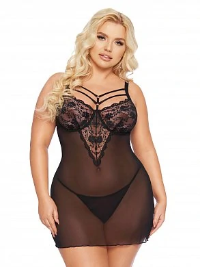 Комбинация и стринги SoftLine Collection Aldona черная XXXL — фото 2