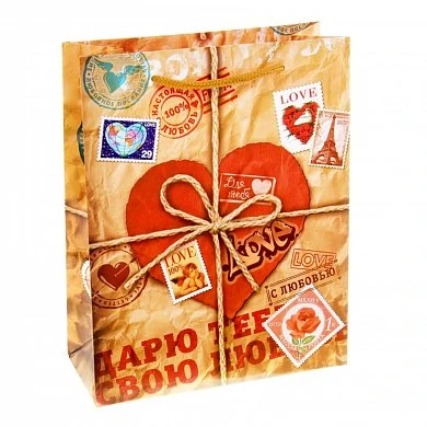 Подарочный пакет "Посылка" 23*18 см — купить в секс-шопе LoveDoctor