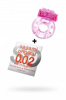 Презервативы Sagami Original 0.02 ультратонкие гладкие №1 + виброкольцо TOYFA — купить в секс-шопе LoveDoctor