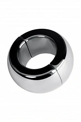 Утяжелитель на мошонку Toyfa Metal на магнитах серебряный 43 г — фото 3