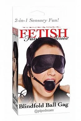 Маска с кляпом Blindfold Ball Gag черная — купить в секс-шопе LoveDoctor