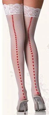 Чулки черные со стрелкой из красных сердечек — купить в секс-шопе LoveDoctor