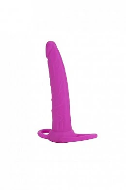 Страпон на пенис Silicone Love Rider Dual Penetrator розовый 14 см — фото 3