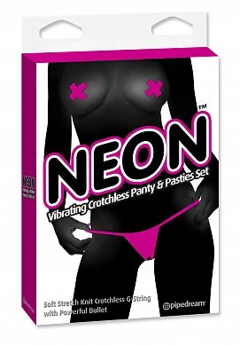 Трусики с вырезом с вибропулей и пэстисы Neon Pink — купить в секс-шопе LoveDoctor