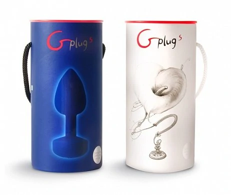 Большая дизайнерская анальная пробка с вибрацией Fun Toys Gplug синяя — фото 2