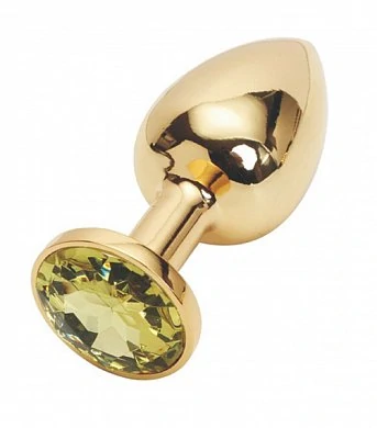 Анальная втулка большого размера Изготовлен из медицинской стали с позолотой Длина 13 см диаметр