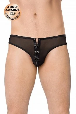 Трусы мужские на шнуровке SoftLine чёрные M/L — купить в секс-шопе LoveDoctor