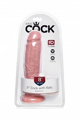 Фаллоимитатор Pipedream King Cock с мошонкой телесный 21,3 см — фото 9