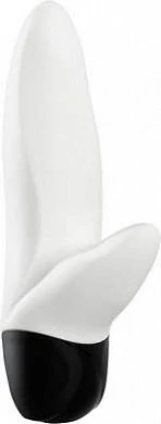 Минивибратор белого цвета. Материал: силикон. 
