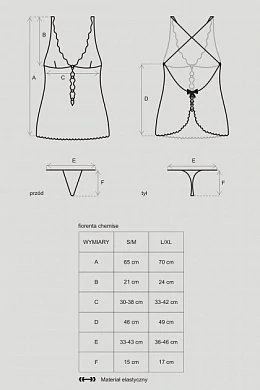 Комбинация и стринги Obsessive Fiorenta черные L/XL — фото 3