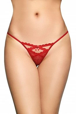 Стринги из сетки в горошек SoftLine Collection красные S/M — купить в секс-шопе LoveDoctor