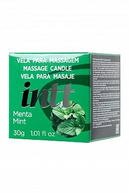 Массажная свеча для поцелуев INTT Mint с ароматом мяты 30 мл — фото 2