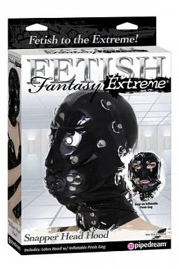 Маска на голову Snapper Head Hood латексная черная — купить в секс-шопе LoveDoctor