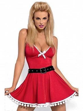 Костюм снегурочки Nicola Obsessive красный S/M — купить в секс-шопе LoveDoctor
