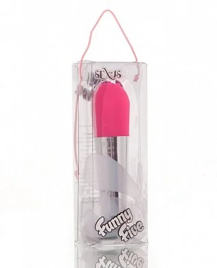 Вибратор розового цвета. Размер: длина 10 см, диаметр 1,5 см - 2,5 см.