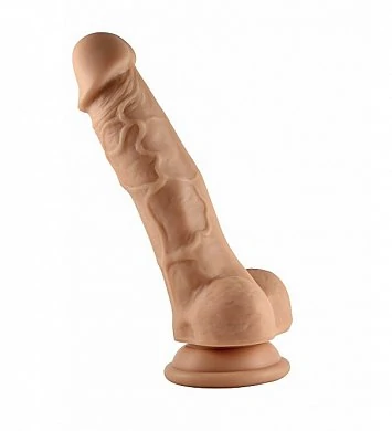 Фаллоимитатор с мошонкой на присоске Dildo силикон 18,5 см — купить в секс-шопе LoveDoctor