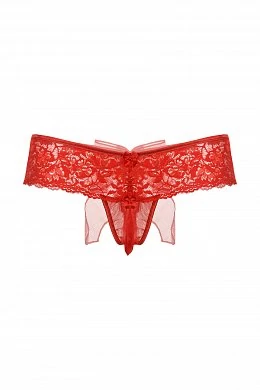 Шортики с бантиком открытые кружевные красные M/L — фото 4
