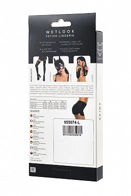 Мини-юбка Glossy Luciana из материала Wetlook черная L — фото 4