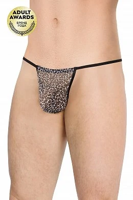 Стринги мужские из сетки SoftLine леопардовые OS — фото 4