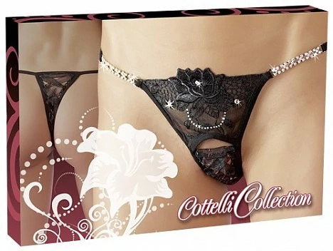 Стринги String Strass. Цвет: черный. Размер: M/L