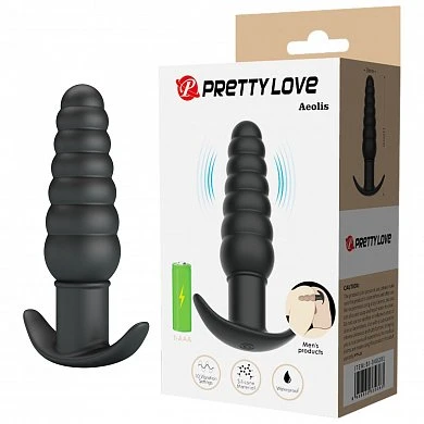 Анальная вибровтулка ребристая Pretty Love Aeolis 11 см — купить в секс-шопе LoveDoctor