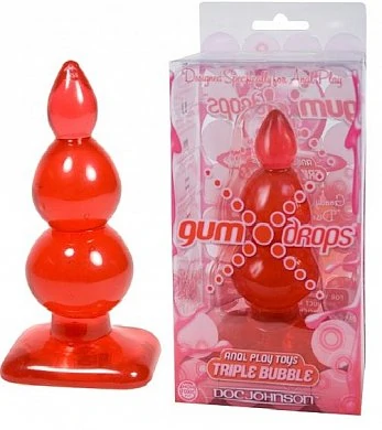 Большая анальная пробка Gum Drops Tripl Bubble Red13 см — купить в секс-шопе LoveDoctor