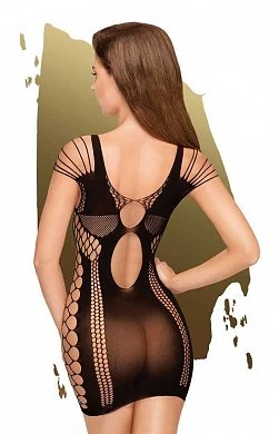 Мини-платье в мелкую сетку Penthouse Juicy poison черное XL — купить в секс-шопе LoveDoctor