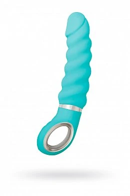 Анатомический витой вибратор Fun Toys Gjack 2 бирюзовый 22 см — фото 5
