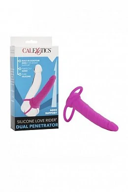 Страпон на пенис Silicone Love Rider Dual Penetrator розовый 14 см — купить в секс-шопе LoveDoctor