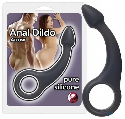 Изогнутый анальный стимулятор-фаллоимитатор в форме стрелки