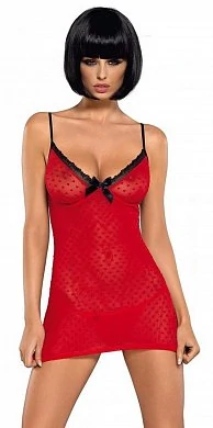 Комбинация и стринги Truelove Chemise Obsessive красные S/M — фото 3
