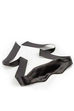 Маска Satin Blindfold закрытая на завязках черная — фото 3