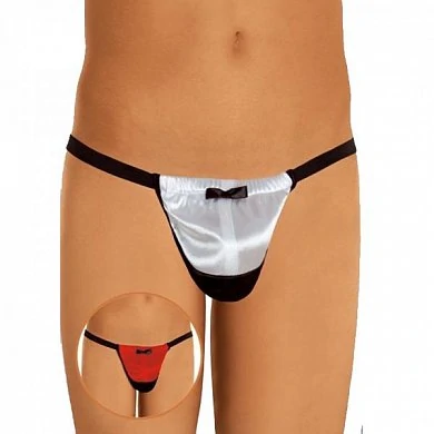 Смокинг с черной бабочкой Трусики белые Размер S L