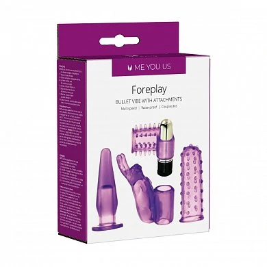 Вибромассажер для пар в наборе с насадками Me You Us  Foreplay Couples Kit — купить в секс-шопе LoveDoctor