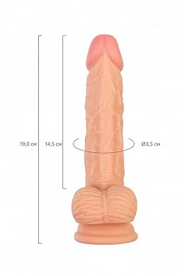 Фаллоимитатор RealStick Nude Baz телесный 19 см — фото 3